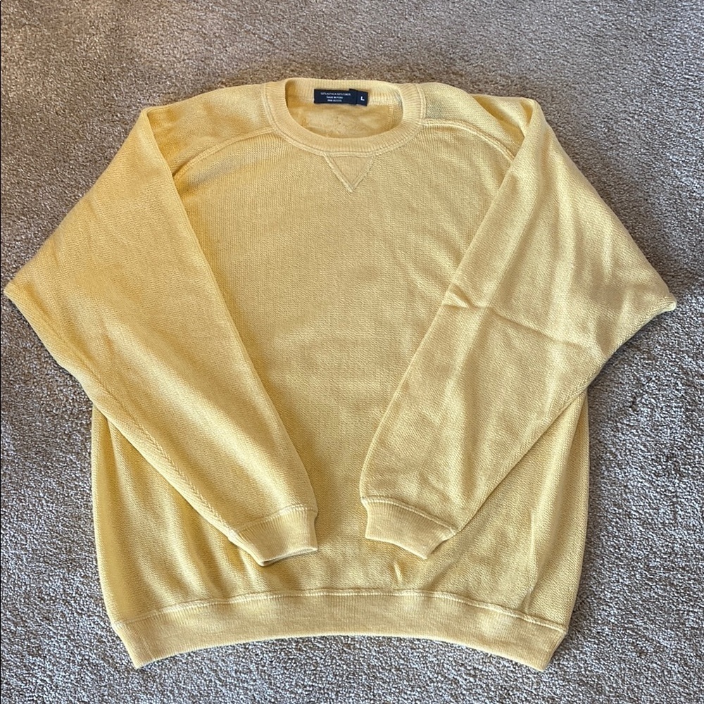 Johnnie Walker Alapca & Tencel Blend L/S Crew Neck Sweater Lemon L *Tiny Flaw